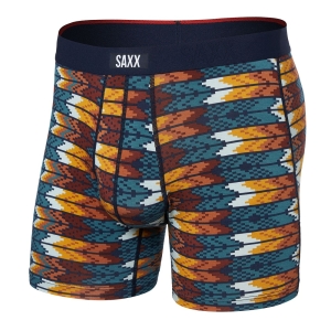 Saxx Mens Vibe Xtra Boxer Brief Fly Arrowhead/Storm Blue Small