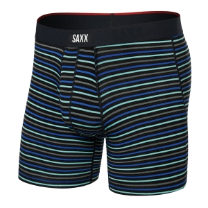 Saxx Mens Vibe Xtra Boxer Brief Fly Gents Stripe/Sport Blue Small