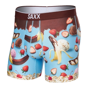 Saxx Mens Volt Boxer Brief Two Scoops/Light Blue Small